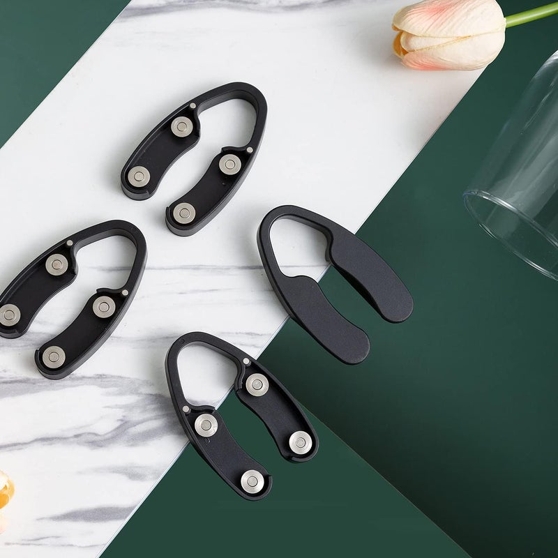 OHMAXHO 4 Pack Magnetic Wine Foil Cutter Tool,4 Stainless Blades Foil Remover for Wine Bottles,Removes Foil Top Effortlessly,Wine Bottle Opener Accessory,Gift for Wine Lovers,Black - Image 2